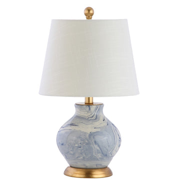 Holly 20.5" Marbleized Ceramic LED Table Lamp - JONATHAN Y